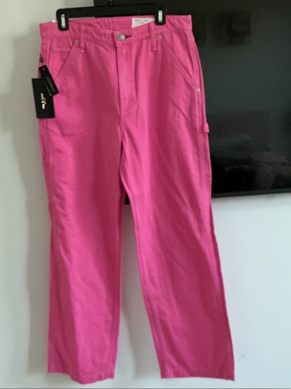rag & bone Women's Sid Carpenter Jeans in Hot Pink